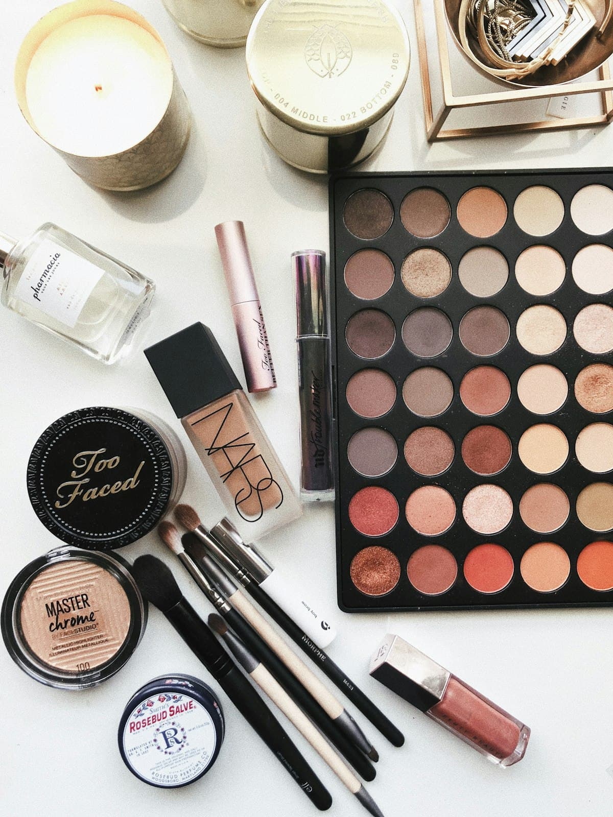 Makeup palette and products